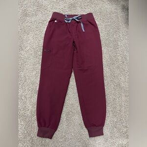 Like New Figs Women’s Zamora Jogger Scrub Pants, XSP, Burgundy